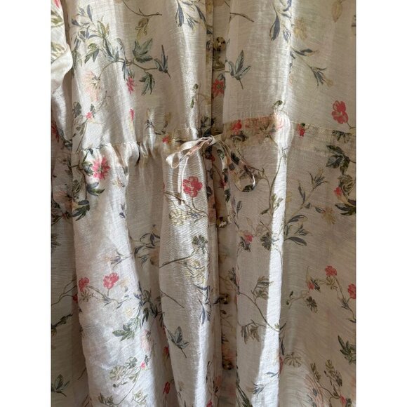 J. Jill Barley Sheer Floral Linen Blend Blouse Tunic Large - Picture 4 of 7